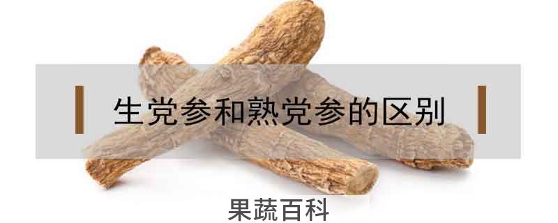 生党参和熟党参的区别