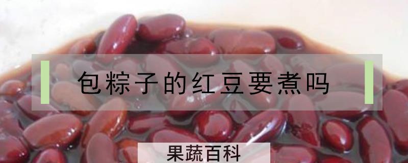 包粽子的红豆要煮吗