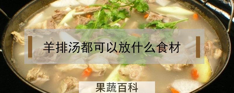 羊排汤都可以放什么食材