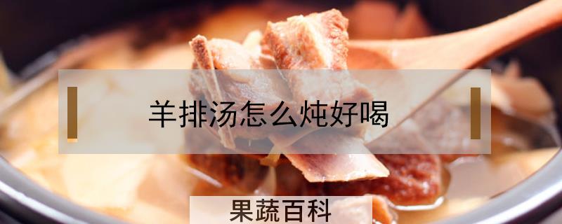 羊排汤怎么炖好喝