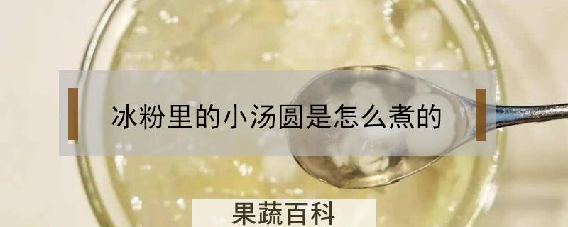 冰粉里的小汤圆是怎么煮的