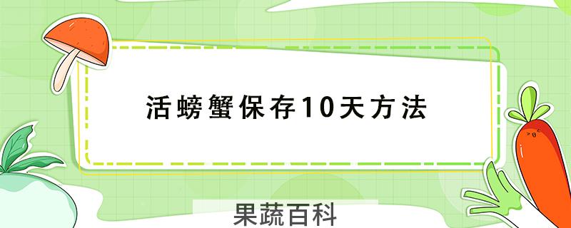 活螃蟹保存10天方法