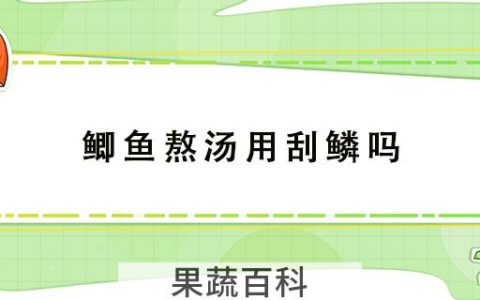 鲫鱼熬汤用刮鳞吗