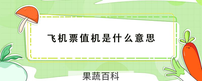 飞机票值机是什么意思