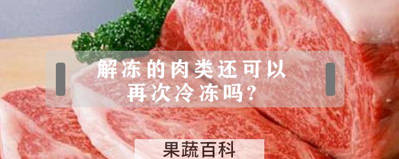 解冻的肉类还可以再次冷冻吗?