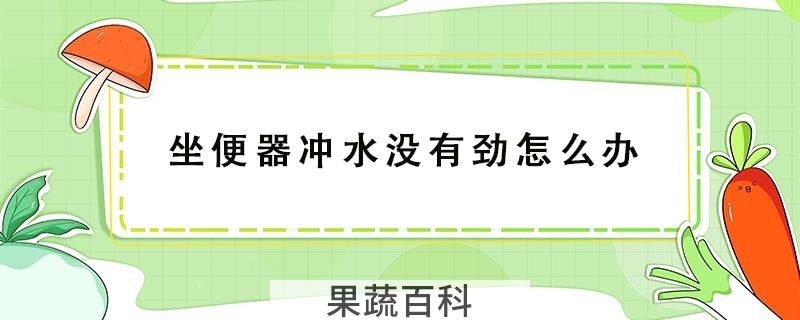 坐便器冲水没有劲怎么办