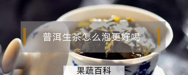 普洱生茶怎么泡更好喝