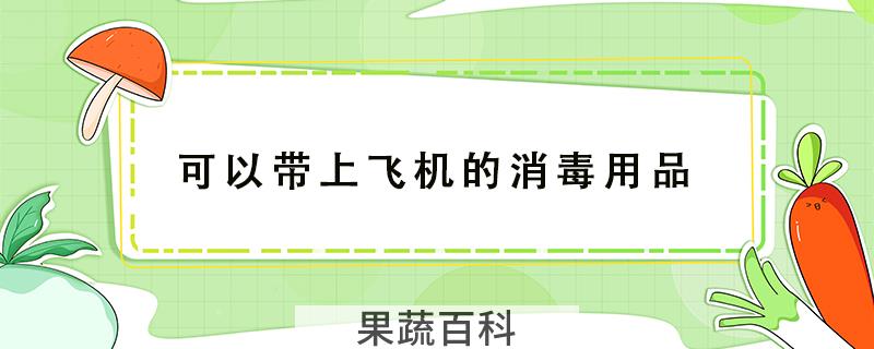 可以带上飞机的消毒用品