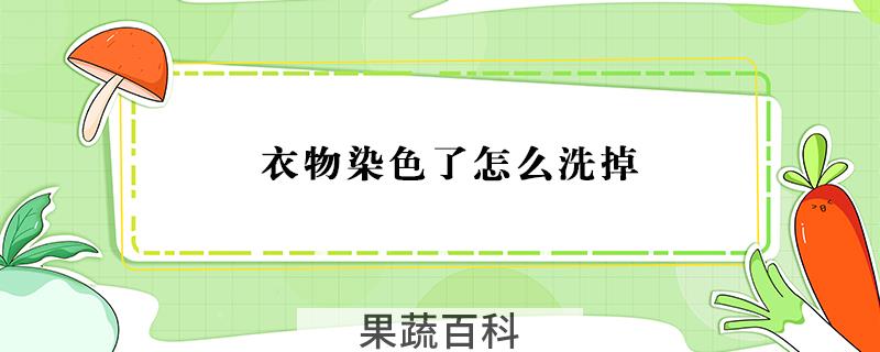 衣物染色了怎么洗掉