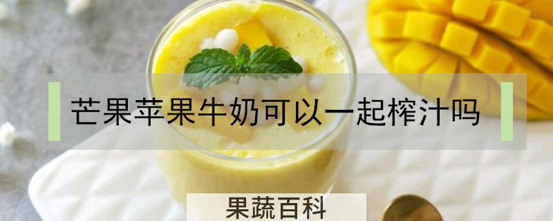 芒果苹果牛奶可以一起榨汁吗