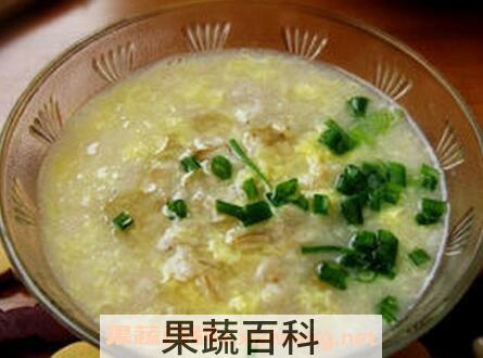 青菜鸡蛋粥的材料和做法步骤