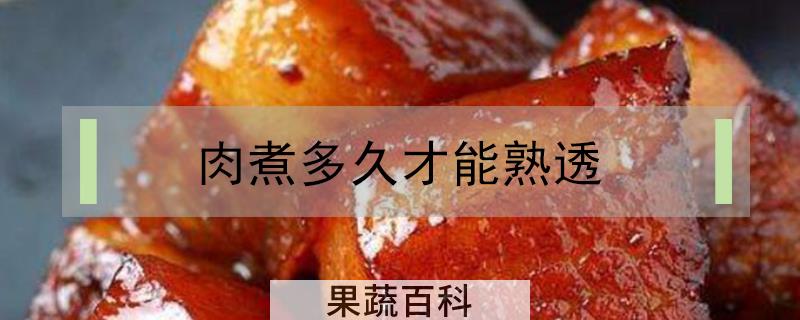 肉煮多久才能熟透
