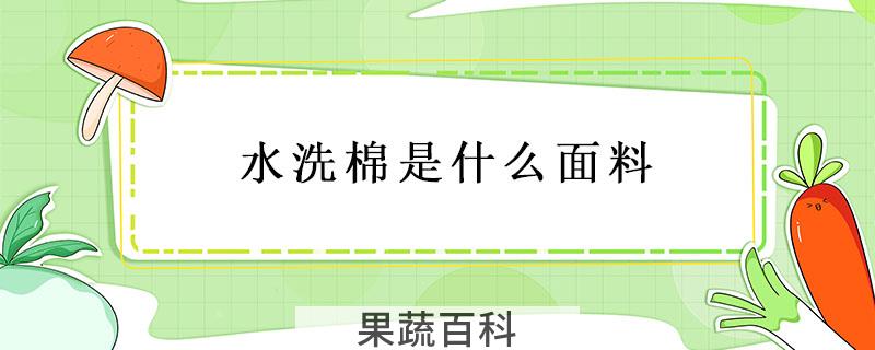 水洗棉是什么面料