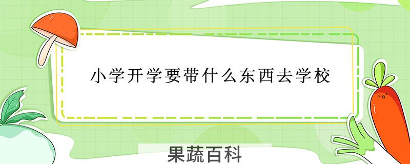 小学开学要带什么东西去学校