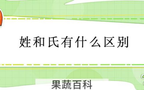 姓和氏有什么区别