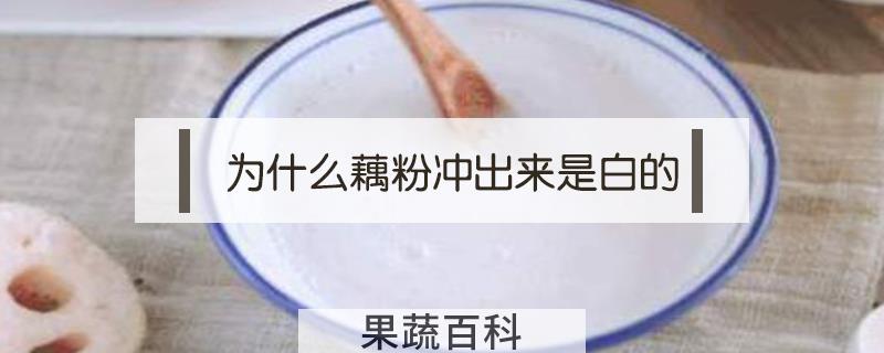 为什么藕粉冲出来是白的