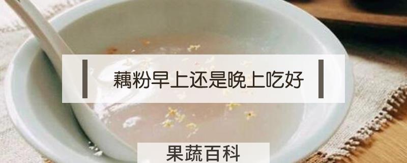藕粉早上还是晚上吃好