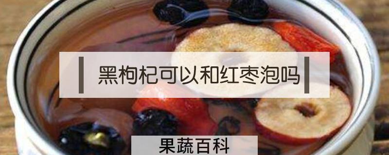 黑枸杞可以和红枣泡吗
