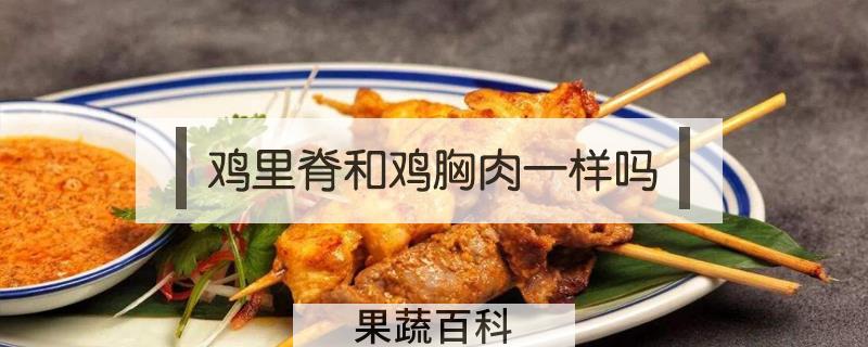 鸡里脊和鸡胸肉一样吗