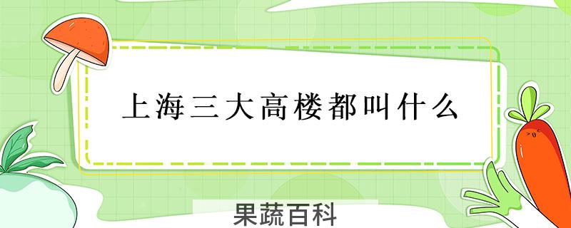 上海三大高楼都叫什么