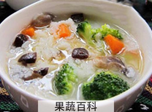 果蔬百科花菜香菇粥