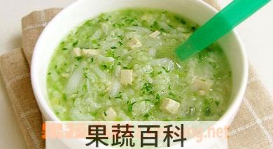 果蔬百科猪肉末茼蒿粥的做法