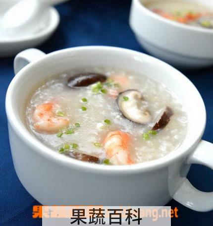 果蔬百科香菇鲜虾粥的做法