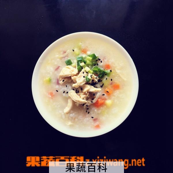 果蔬百科鲜奶鸡肉粥的做法
