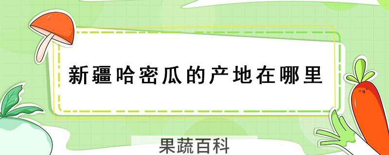 新疆哈密瓜的产地在哪里