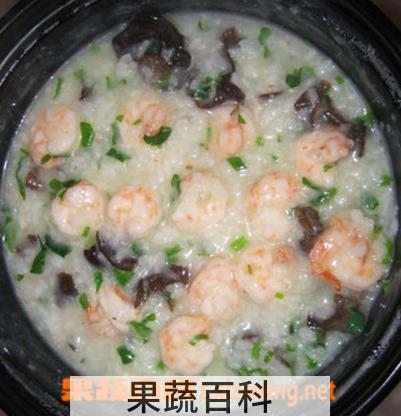 果蔬百科鲜虾木耳芹菜粥的做法
