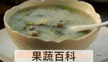 果蔬百科香菜猪肝阴米粥的做法