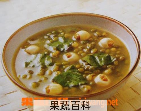 果蔬百科绿豆莲子荷叶粥的做法