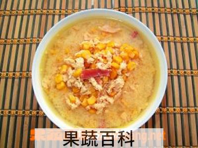 果蔬百科火腿玉米粥的做法