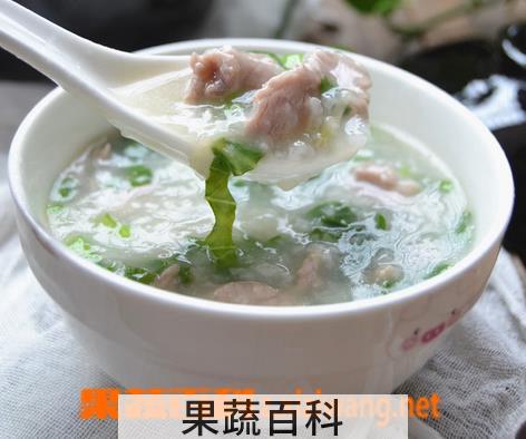 果蔬百科芥菜瘦肉粥的做法
