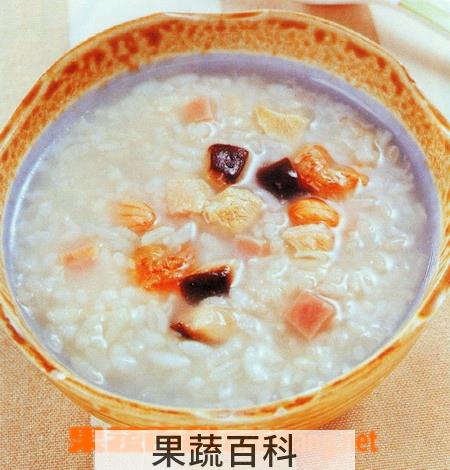 果蔬百科鸭肉火腿粥的做法