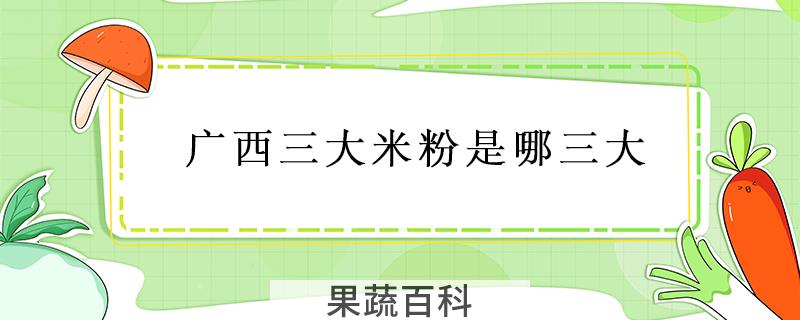 广西三大米粉是哪三大