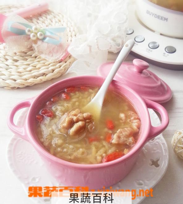 果蔬百科核桃枸杞粥的做法