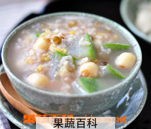 果蔬百科冬瓜莲米绿豆粥的做法