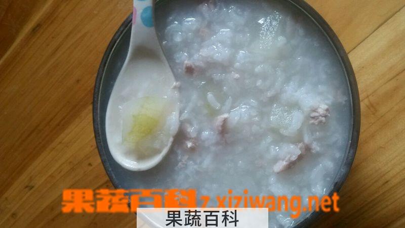 果蔬百科冬瓜瘦肉粳米粥的做法