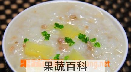 果蔬百科土豆肉末粥的做法