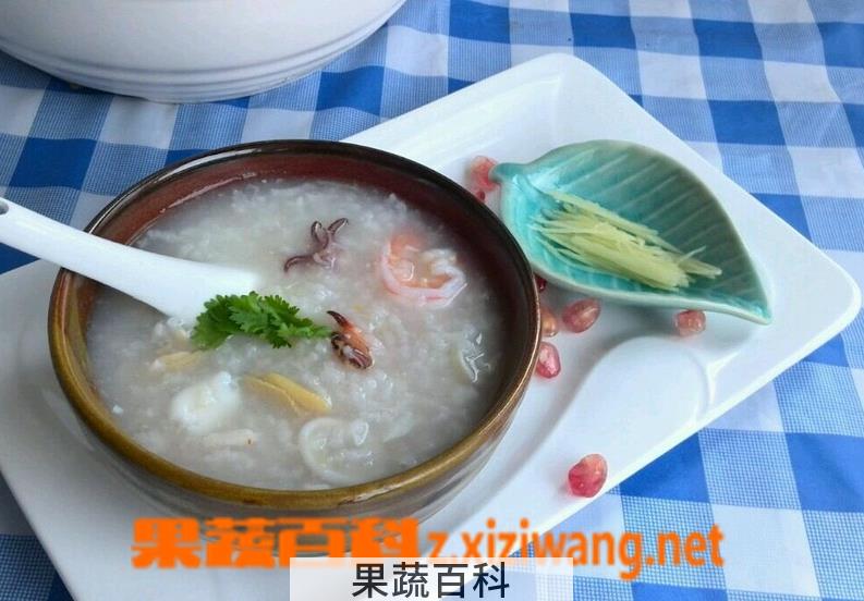 果蔬百科鲜菇海鲜粥的做法