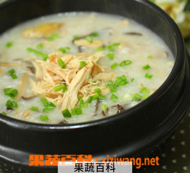 果蔬百科海米鸡丝香菇粥的做法