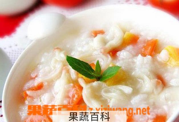 果蔬百科虾仁海胆蟹粥的做法