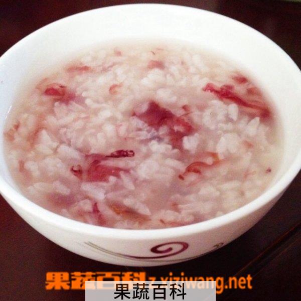果蔬百科玫瑰花粥的做法