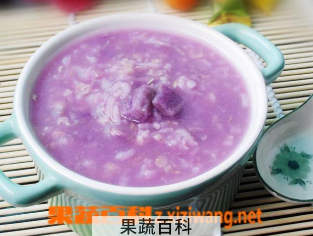 果蔬百科紫薯牛奶燕麦粥的做法