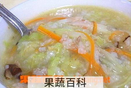 果蔬百科香菇青菜肉丝粥