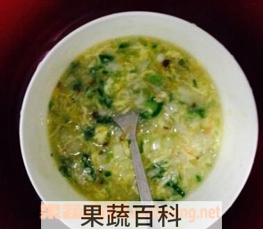 果蔬百科香菇青菜虾仁粥