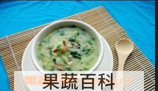 果蔬百科青菜香菇鸡丝粥