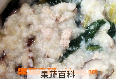 果蔬百科香菇青菜肉末粥