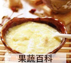 果蔬百科牛奶蛋黄米汤粥
